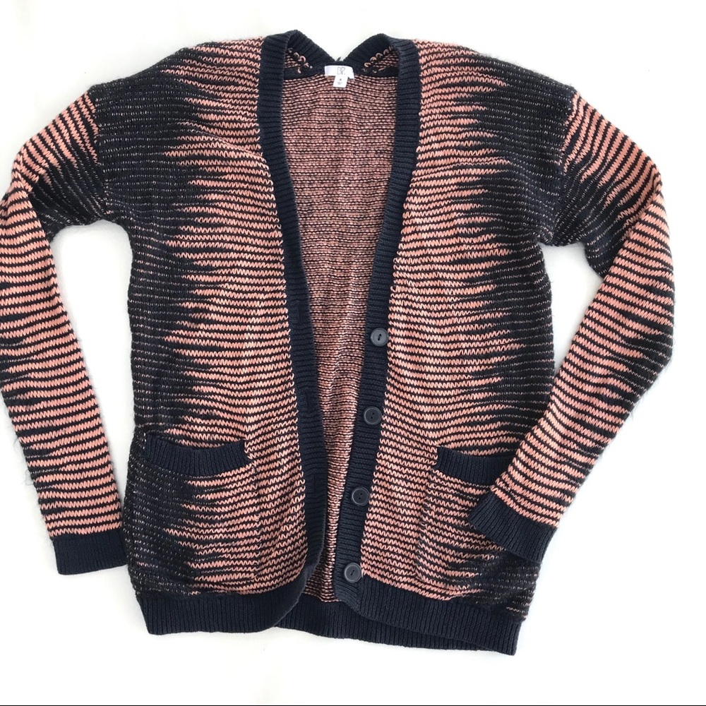 BP peach and navy blue knit cardigan